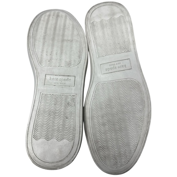 Kate Spade Fez White Leather Burgundy Sneakers Sz:6 - Picture 13 of 14